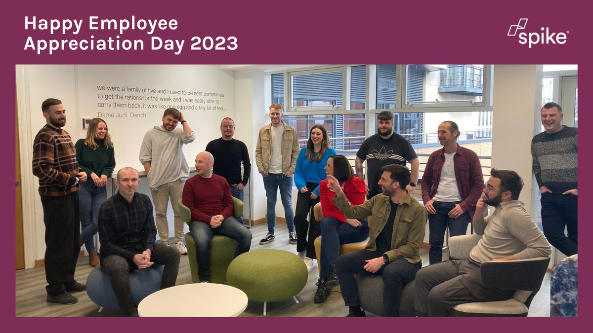Sure, today is definitely Friday, BUT even better....it's also Employee Appreciation Day! 🙌

So let's hear it for the awesome, funny &amp; brilliant team at Spike! 👏 

Thanks for all that you do! 🙏
Have a great weekend gang!

#team #employeeappreciationday #DoGoodThings