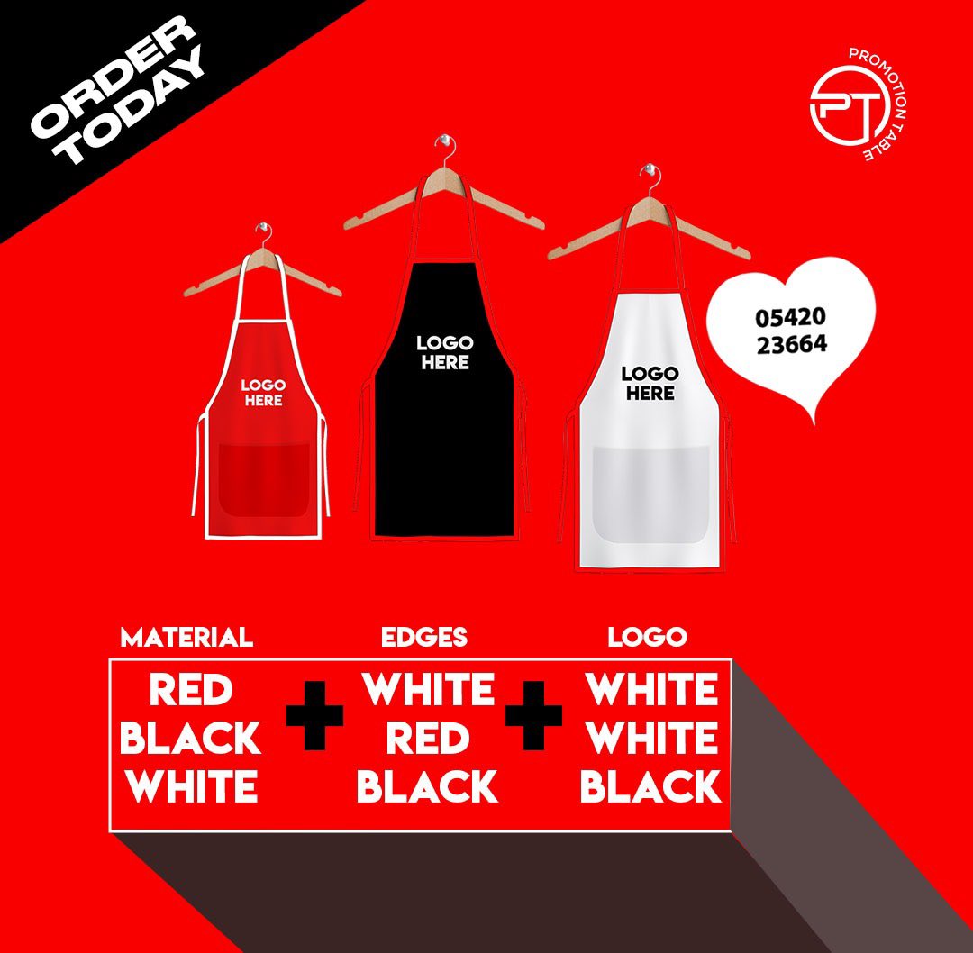 RudiElorme's tweet image. Take your brand to another level with your customized apron with your logo today. You can place order by giving us a call on 0542023664  #promotiontable #foldable #table