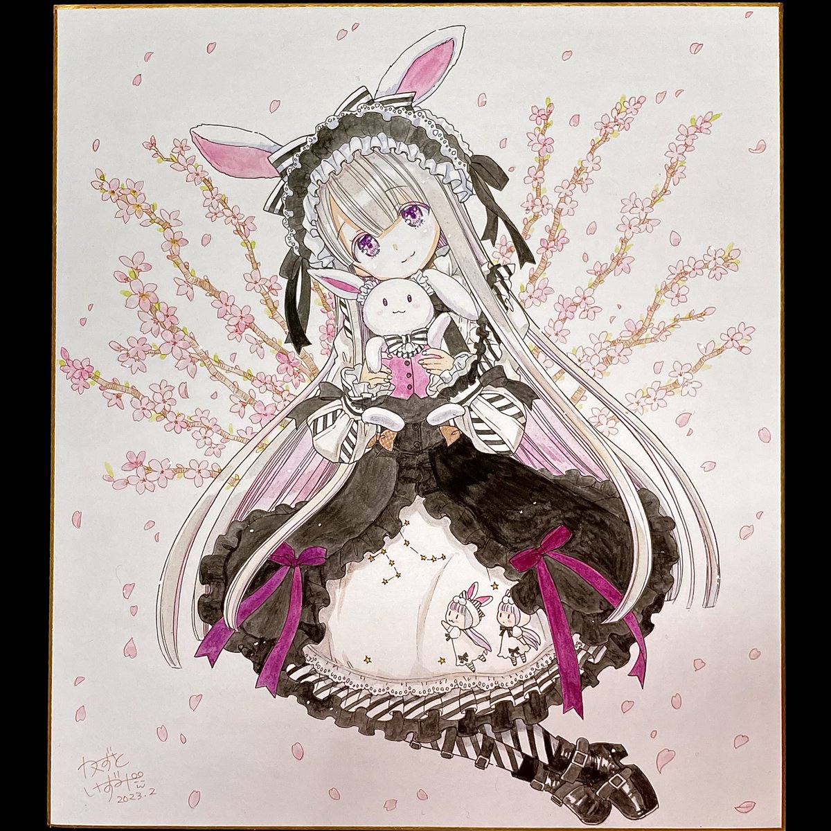 卯年の雛祭りということで、タレメちゃんと雛祭りな色紙と小物の写真を撮って見ました🐇🎎✨

【素敵な作家さん達について】
ドールのタレメちゃん：
<a href="/kanicohoru/">二人展「双子の国」</a>
<a href="/nico_sgrp/">nico(日常用)</a>
<a href="/kanihoru/">カニコ🦀</a>

桃の花とウサギ人形ちゃんとタレメちゃんの色紙：
<a href="/izumitanu/">かずといずみ</a>

雛祭りなウサギの陶器の小物：
<a href="/hebonoki/">花月窯</a>