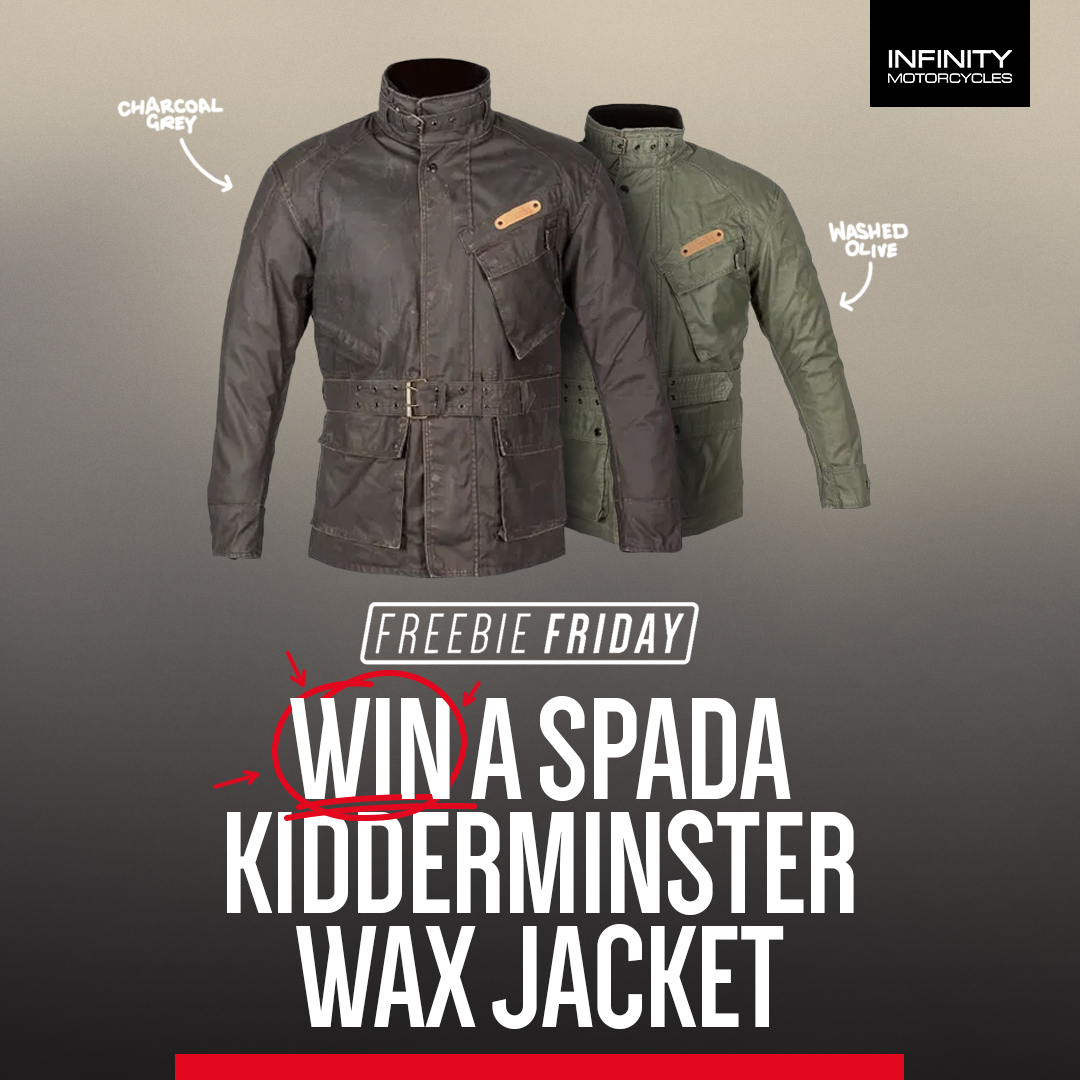 💥 COMPETITION TIME💥

This week, YOU could win a Spada Kiddiminster Wax jacket! 😱

To enter: 
1. Follow 
<a href="/InfinityMoto/">Infinity Motorcycles</a> 
2. RT this post
3. Reply &amp; tag a mate with hashtag #InfinityMotorcycles

Comp ends 9th March @ 23:59 - T&amp;Cs: bit.ly/3fTzPfB