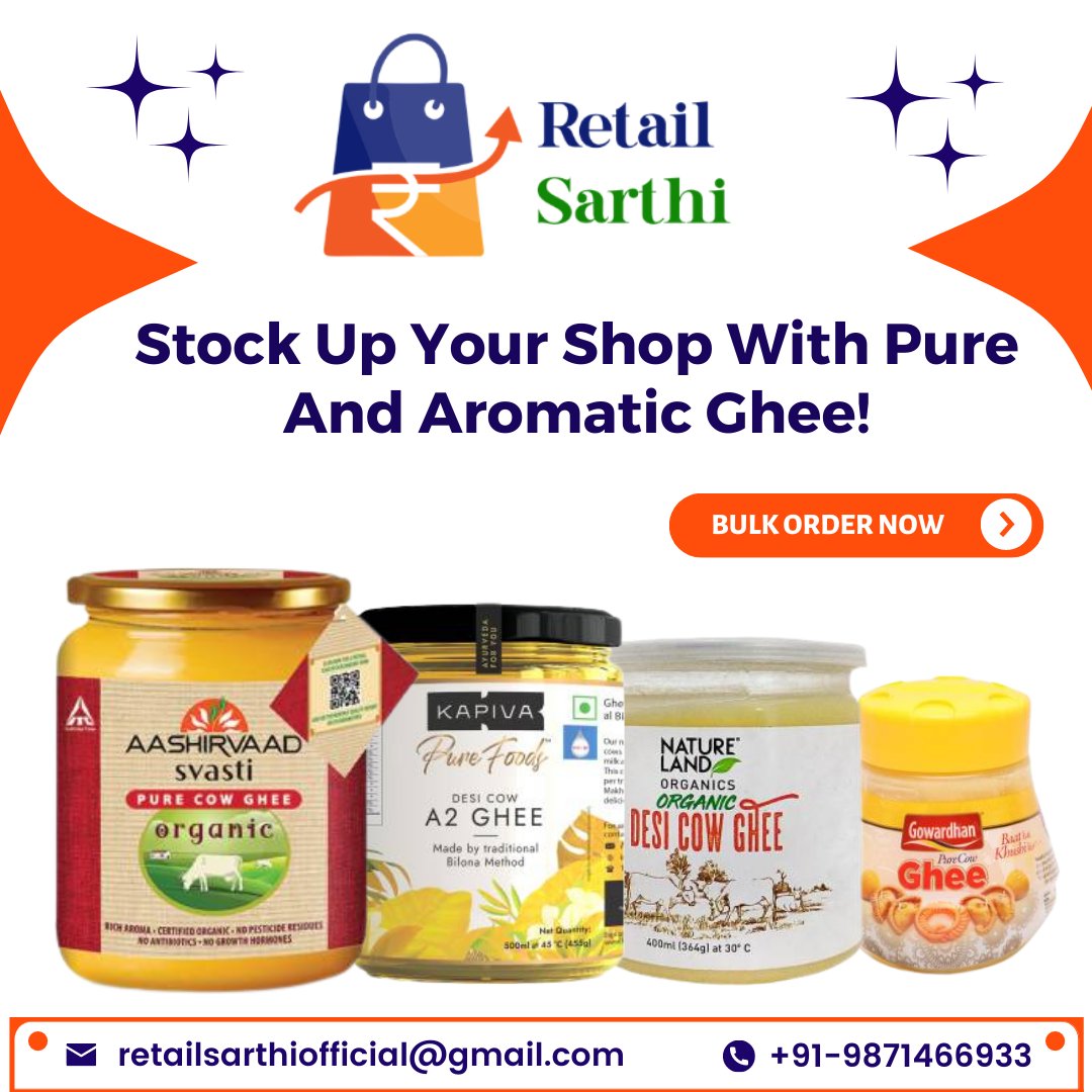 Stock Up Your Shop With Pure Ghee - Order Now!

Retail Sarthi is one of the best platform for ordering Ghee products in bulk quantity. You can easily stock up your shop and provide your customers with the best ghee on the market.  Order Now!

#retailsarthi #retailers #pureghee