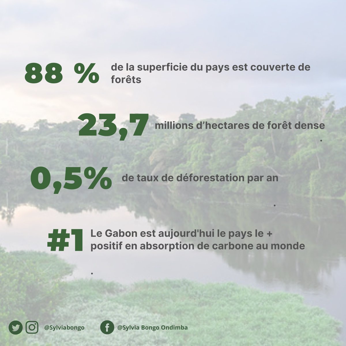 Le plan #climat, le lancement du #Gabon Bleu/Gabon vert, l’Initiative de protection des éléphants ou encore la lutte contre le braconnage, témoignent, depuis toutes ces années d’un engagement au plus haut niveau de notre pays.
Merci à tous ceux qui préservent notre #biodiversité.