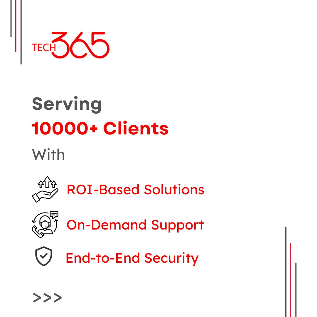 Tech365I's tweet image. Proper support and costs take the first place in any decision. Tech365 is serving 10000+ clients globally with ROI-based solutions, on-demand support, and end-to-end security.
#CostSaving #SaveTime #ROISolutions #OnDemandSupport #ValueAddedReseller #Tech365 #Security