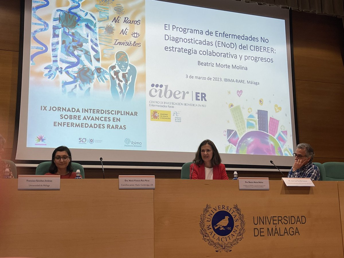 pelendinez's tweet photo. @MorteBeatriz del @CIBERER @SaludISCIII presenta el Programa de Enfermedades No Diagnosticadas (ENoD) en las Jornadas organizadas por @IBIMA_Rare en la @InfoUMA https://t.co/Oup3TOoJo5