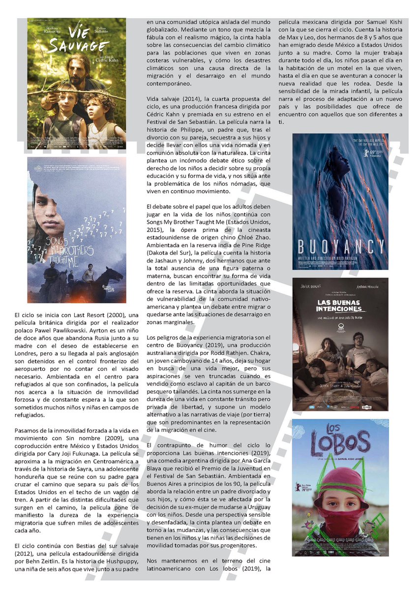 uninfancia's tweet photo. Os recordamos que, a la vuelta de este puente en Zaragoza, empezamos con el XI Ciclo de Cine sobre Derechos de Infancia y Adolescencia. Trataremos la migración, el desplazamiento y la movilidad de los menores. No os lo perdáis (Paraninfo, los martes y miércoles a las 19:00). https://t.co/KmjX8TFeCP
