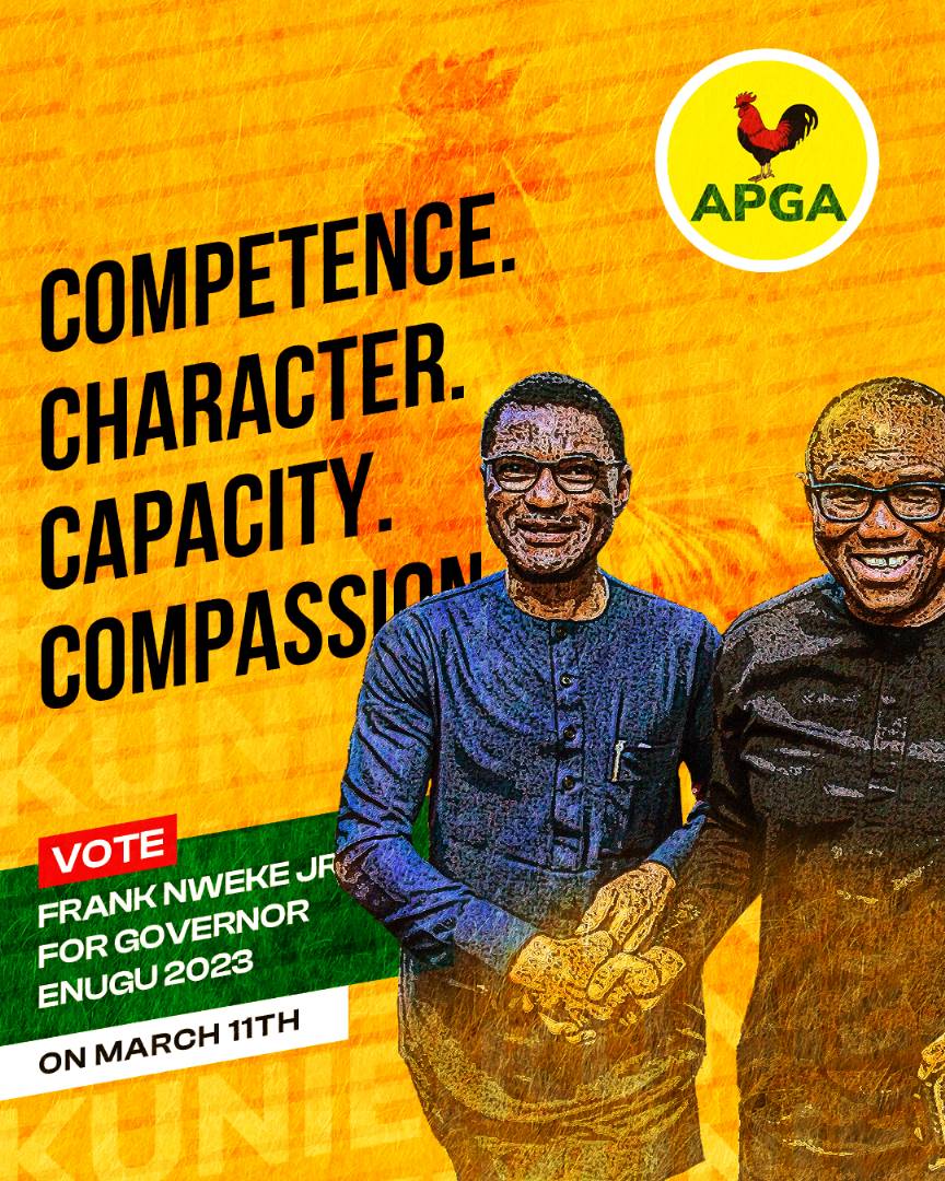 IamAwesomeJosh's tweet photo. Ndi Enugu, 
Don't forget that we are #FranklyObidient on the 11th of March 2023. 
A vote for @FrankNwekeII of APGA is a vote to liberate our state from the shackles of mediocrity that have plagued it in the last 8 years. Vote for a leader that we can trust and hold accountable. https://t.co/HdSF5uR273