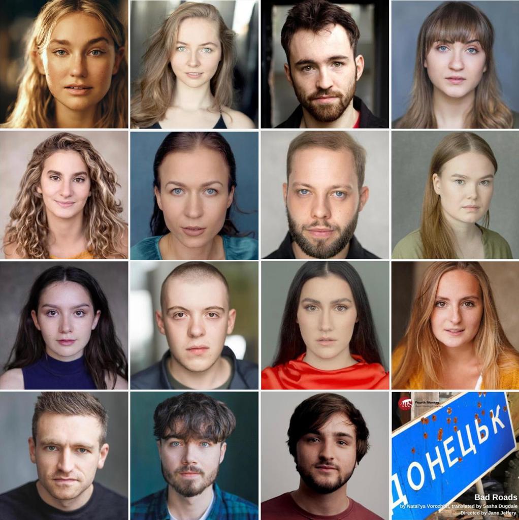 BAD ROADS cast!!! 🇺🇦
An incredibly relevant play that needs to be seen! 
Today is my birthday and I am so so grateful to be part it!🇺🇦 It's a real privilege to tell these stories. 
Written by Natal'ya Vorozhbit
Directed by Jane Jeffery 
fourthmonkey.co.uk/whats-on/ 16th-18th March
