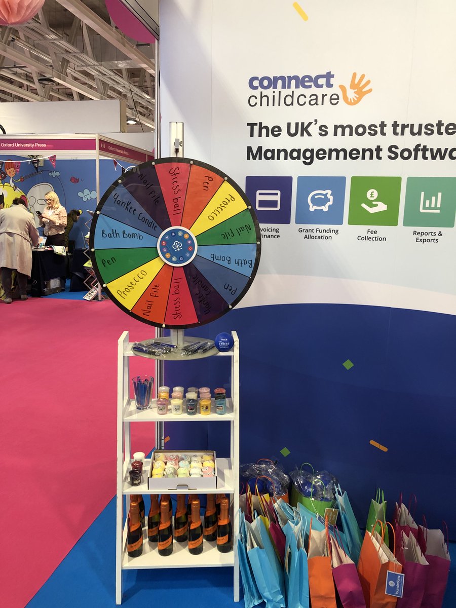 We're at the @childcareedexpo in London today. Fancy a chance of winning some Prosecco? Come and spin our Prize Wheel! 🍷🏆

#childedexpo