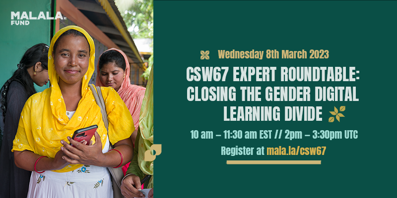 UNGEI's tweet photo. Join UNGEI's Programme Manager @zeynep_ko for @MalalaFund 's Expert Roundtable: Closing the Gender Digital Learning Divide. 

📆 8th March
Register: https://t.co/HD7DFC8gs2 https://t.co/kkXcTfWZU1