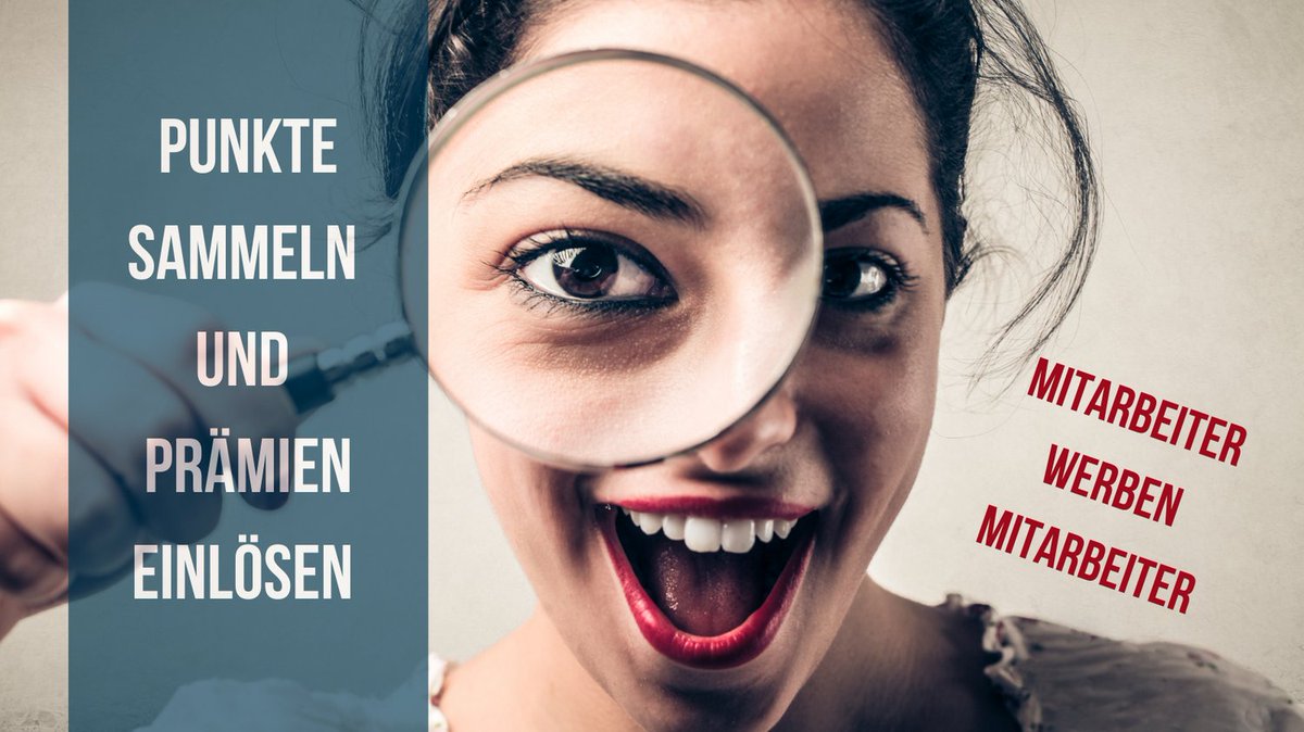 Über die Empfehlungsplattform Sprad sprad.io/de werden unsere Mitarbeiter automatisch über offene Stellen informiert. Diese können dann über die Social Media Kanäle geteilt werden.
Lust auch Punkte zu sammeln und Prämien zu erhalten, dann KOMM IN UNSER TEAM.