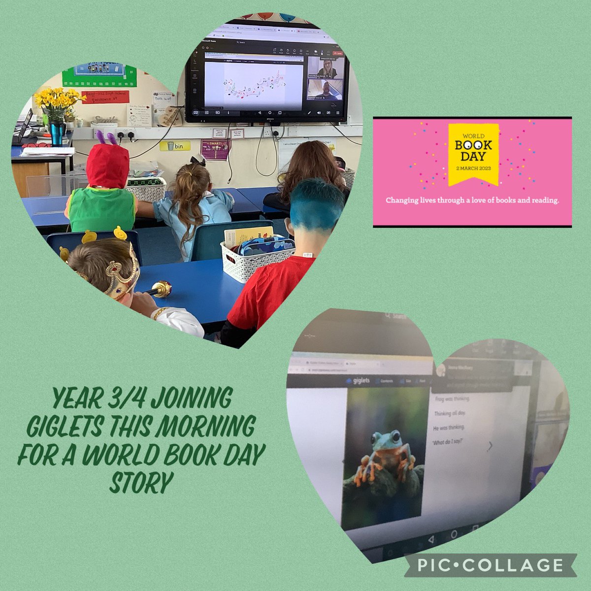 BaglanPrimary1's tweet photo. Year 3/4 Joining Giglets for a World Book Day story this morning.
#giglets 
#WorldBookDay2023 https://t.co/xiXjAqunwx