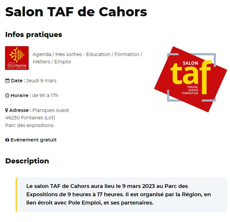 cidff46's tweet photo. Nous serons sur le salon #TAF le 09/03 de #Cahors @Occitanie pour parler orientation, emploi et #égalitéFH https://t.co/UVqX8wFsQ5
