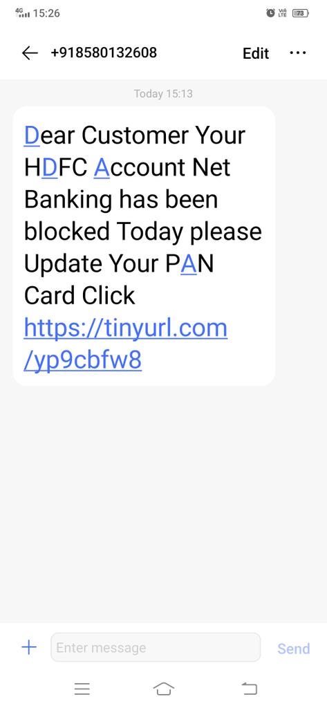 Shekhar325's tweet photo. @HDFC_Bank getting this message again and again... Please take action https://t.co/BrRDTxMowz