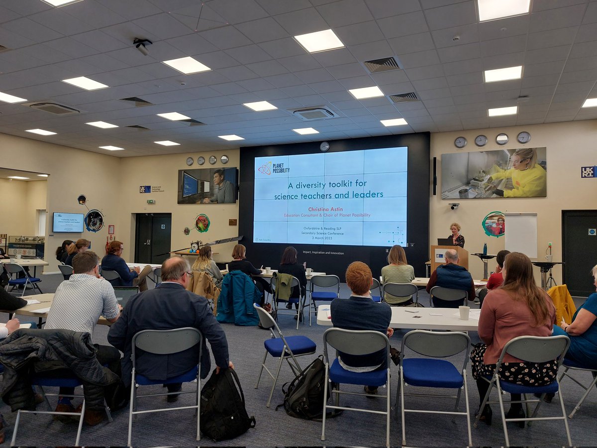 OxfordSlp's tweet photo. Kicking off our Secondary Science conference is @ChristinaAstin on diversity, a fascinating talk @STFC_Matters @ClaireHamnett https://t.co/3EdtSvhTT2