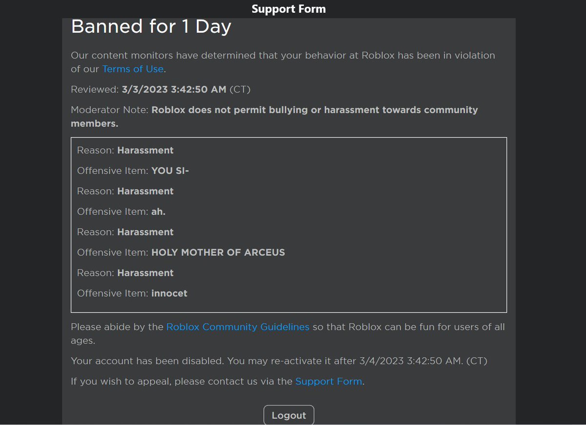 Dipit25949005's tweet photo. this is why i hate roblox. @Roblox Roblox pls fix yo moderation. https://t.co/qVnkhhqhll