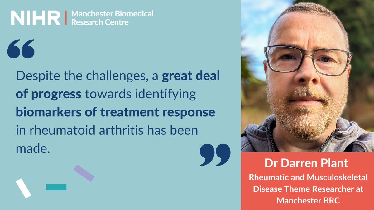 🧪Biomarkers are characteristics that can be measured in the body and used to evaluate healthy biological processes and treatment response.
Studies have identified biomarkers of rheumatoid arthritis treatment response in blood &amp; joint tissue.

📰Read more: manchesterbrc.nihr.ac.uk/news-and-event…