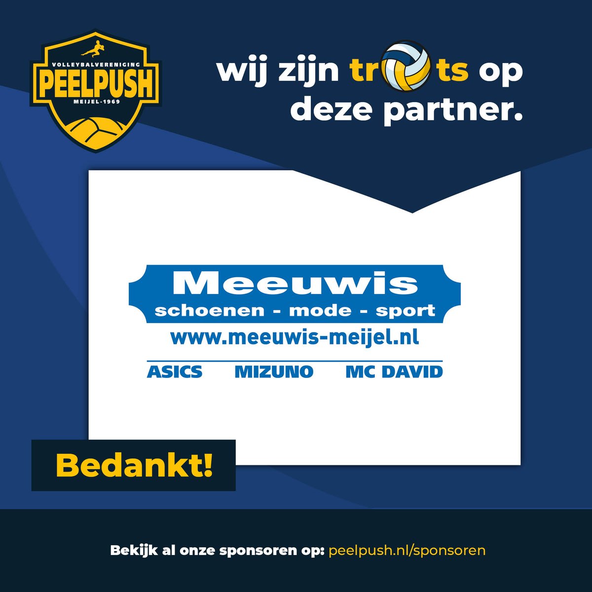 Wij zijn trots op Meeuwis als sponsor. Bedankt!
meeuwis-meijel.nl
#peelpush #sponsor #koopbijonzesponsoren #zondersponsorsgeenclub