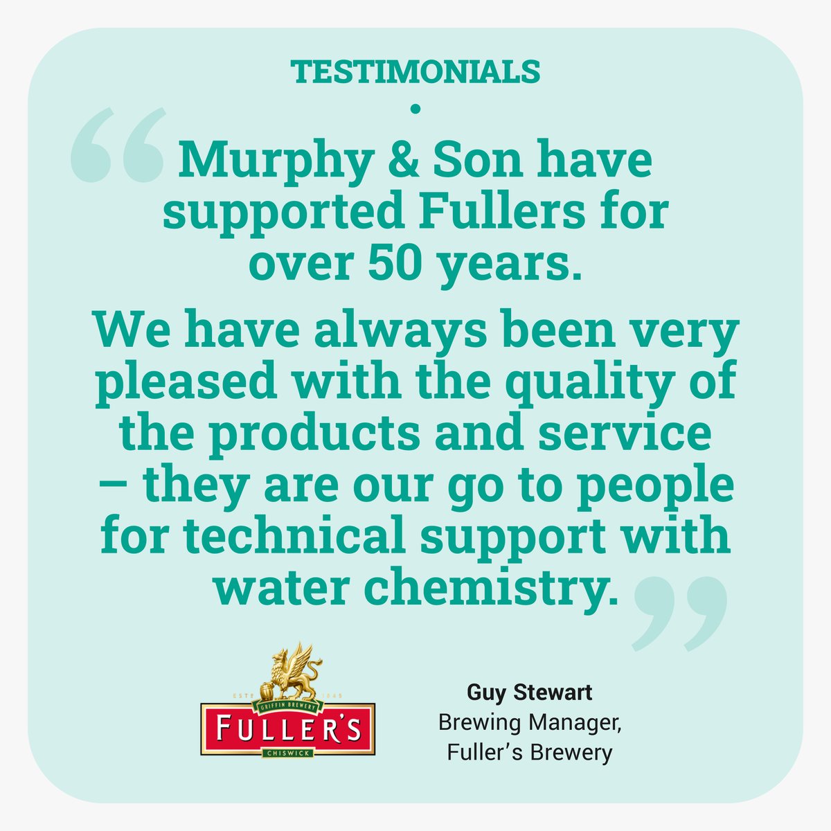 MurphyAndSonLtd's tweet photo. Thank you to the team at Fuller's for leaving a lovely review about our liquor treatments
We pride ourselves on these and are even happier it is used to get your beer on the shelves!
Thank you for the kind words!
#Testimonial #Fullers #CustomerService #TeamMurphys https://t.co/HRuDgcWaeP