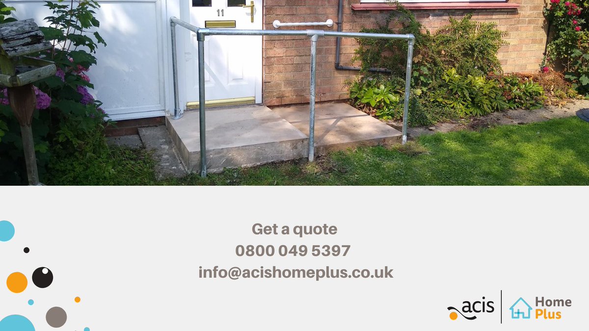 External property works mean that you can leave your home more safely, without fear of trips and falls. 

We can install handrails, grabrails, ramps, extensions and can widen doors, amongst other adaptations. 

Contact us today for a quote: acisgroup.co.uk/homeplus/get-a…