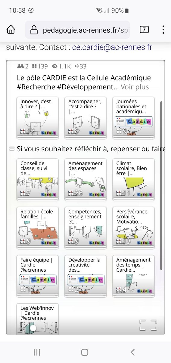 Le fonds documentaire de la CARDIE <a href="/acrennes/">Académie de Rennes</a>  en ligne. Il vous permet un accès rapide à des ressources actualisées et inspirantes. #eduinov #eafc #aefeinnovation
pedagogie.ac-rennes.fr/spip.php?artic………