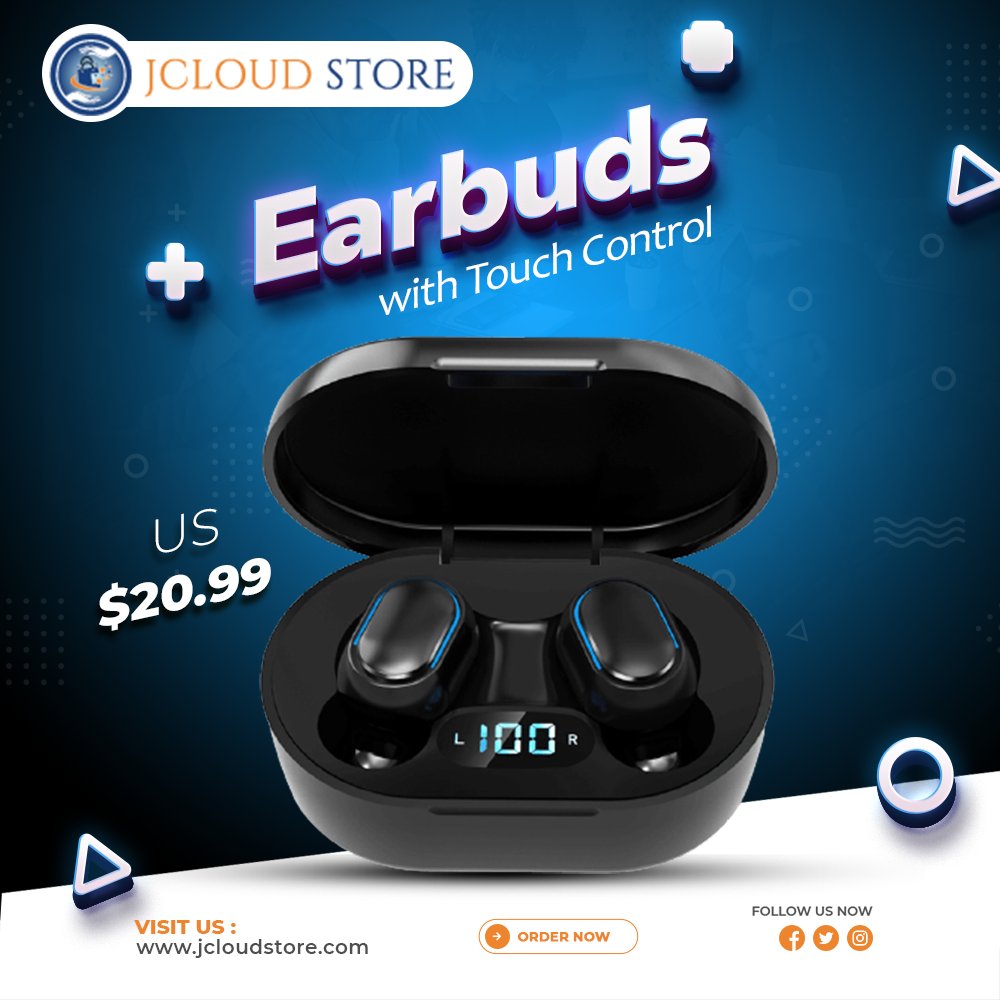 jcloudstore's tweet photo. Get the earbuds of your choice having sleek look, glossy finish with long lasting battery and great sound that is perfect for your everyday use.
Order today from https://t.co/TzCVWvX5wu.
#jcloudstore #earbuds https://t.co/CE7FjwThOT
