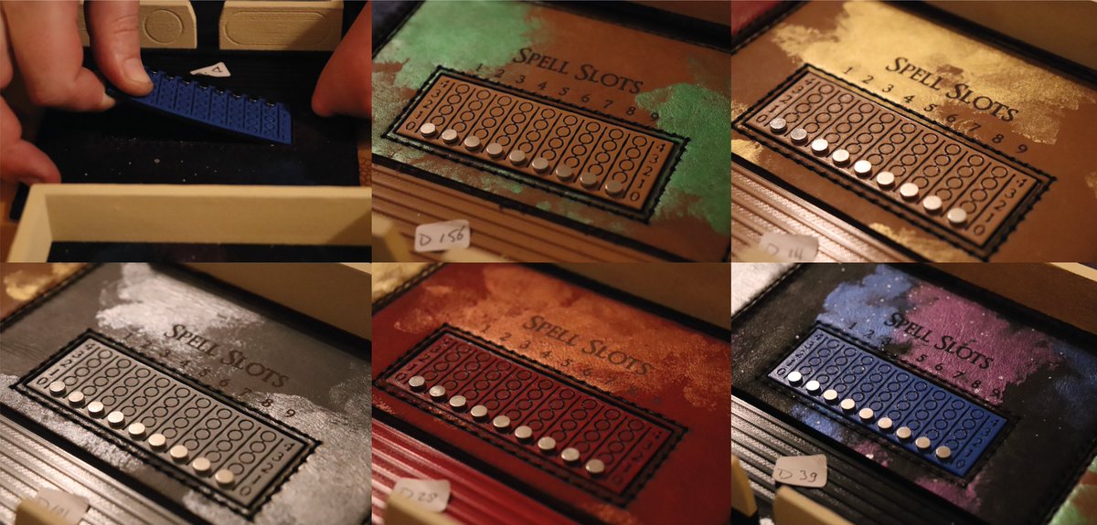 SpeechlessBard's tweet photo. RINcon is just over a month away, so we need to start picking colours and designs to craft some Caster Compendia to bring with us. Any suggestions? Red with gold is of course a given, and so is Galaxy leatherπͺ
But what about grey and brown leather?
#ttrpg #dnd #castercompendium https://t.co/AECaP3TlbF