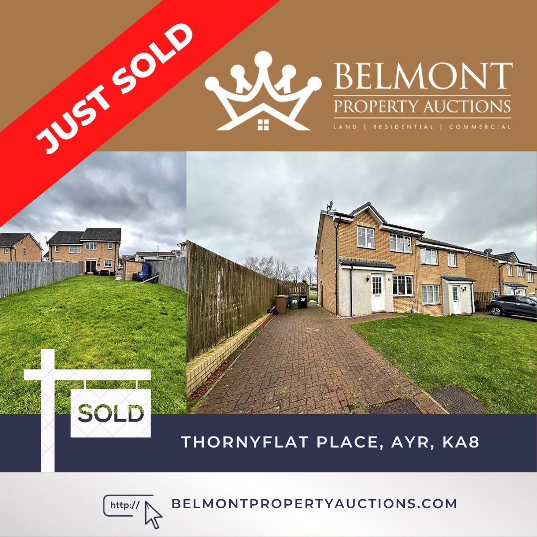 belmontprop's tweet photo. 🔥🔥🔥 SOLD!!! 🔥🔥🔥

Thornyflat Place, Ayr, Ayrshire, KA8

First Listed: 16th March 23

𝑱𝑼𝑺𝑻 𝑺𝑶𝑳𝑫

Number 30 is a well presented modern 3 Bedroom Semi-Detached villa https://t.co/ZFOs08wYek