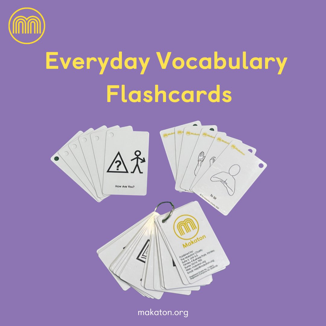 Introducing our brand new item in the #Makaton Shop: Everyday Vocabulary Flashcards! 🤗

Get yours today for an introductory offer in the Spring Sale for just £11.96 (Usually £14.95). Use code SPRING23 when you checkout. Shop now: bit.ly/EverydayFlashc…