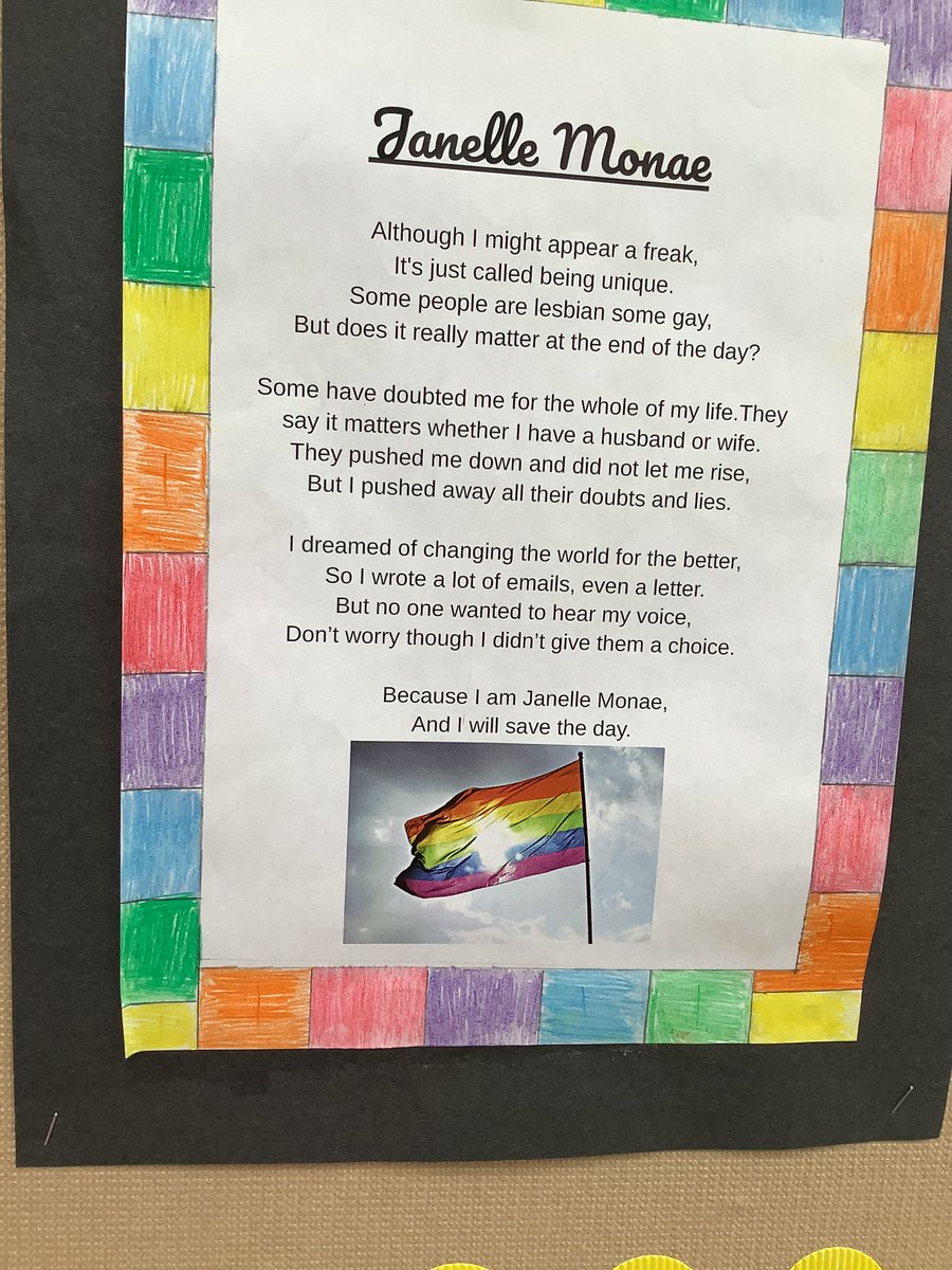 What a fantastic poem written by two of our wonderful Year 6 pupils! <a href="/JanelleMonae/">Janelle Monáe👽🚆🤖🚀🪐</a>