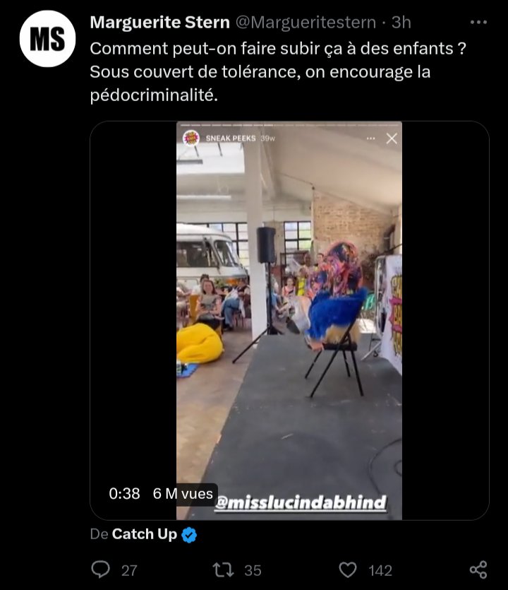 ljb2369's tweet photo. Si tu veux de la pédocriminalité tu as tes amis bigot-e-s et les 300 000 victimes de pédophilie au sein de l'église via le rapport #ciase et où t'as juste fermé ta bouche.

La tu fais des paniques morales sur des spectacles qui n'ont rien à voir avec ce que tu prétends dénoncer. https://t.co/B5k7E0IUnw