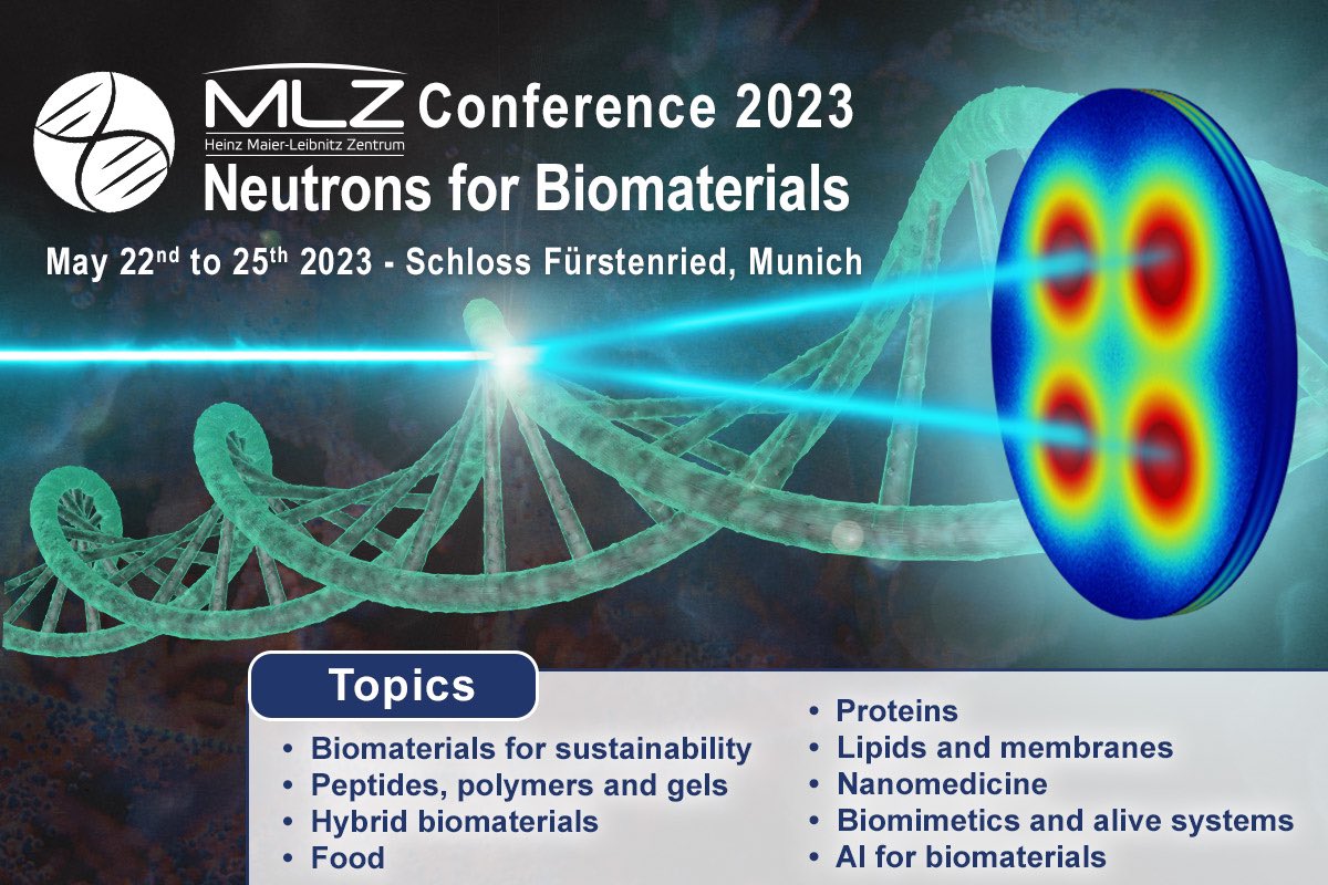 mlz_garching's tweet photo. Don’t forget! The abstract submissions for the #MLZConference on #Neutrons for #Biomaterials end on March 17th, 2023🧬📄. If you haven’t started yet, you still have 2 weeks, we’re patiently waiting for your ideas! 👉 https://t.co/kJPGfK8OqG
#AI #Proteins #sustainability https://t.co/OUDKb7EtiC