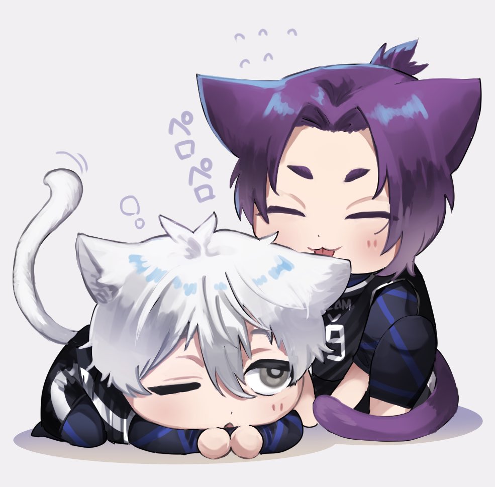 animal ears multiple boys tail cat tail 2boys male focus cat ears  illustration images