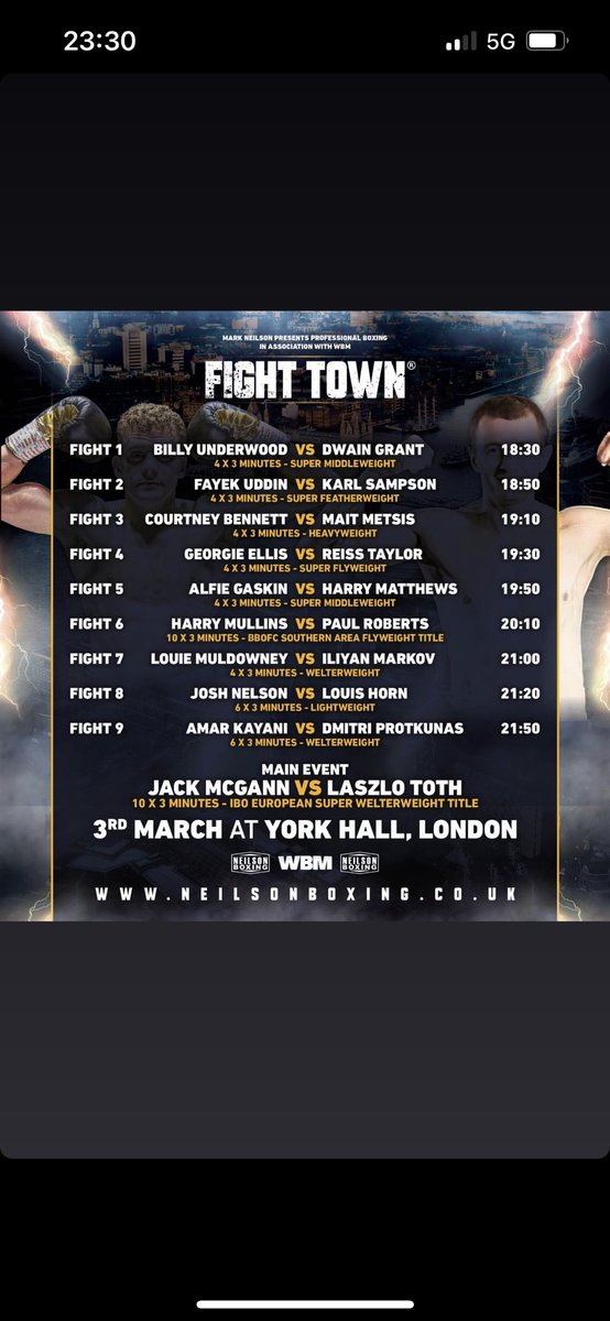 FIGHT NIGHT LETS GO!!! 🥊

@WBoxingM @alfieRwarren @NeilsonBoxing @markneilsonsw 

#fighttown #mcganntoth