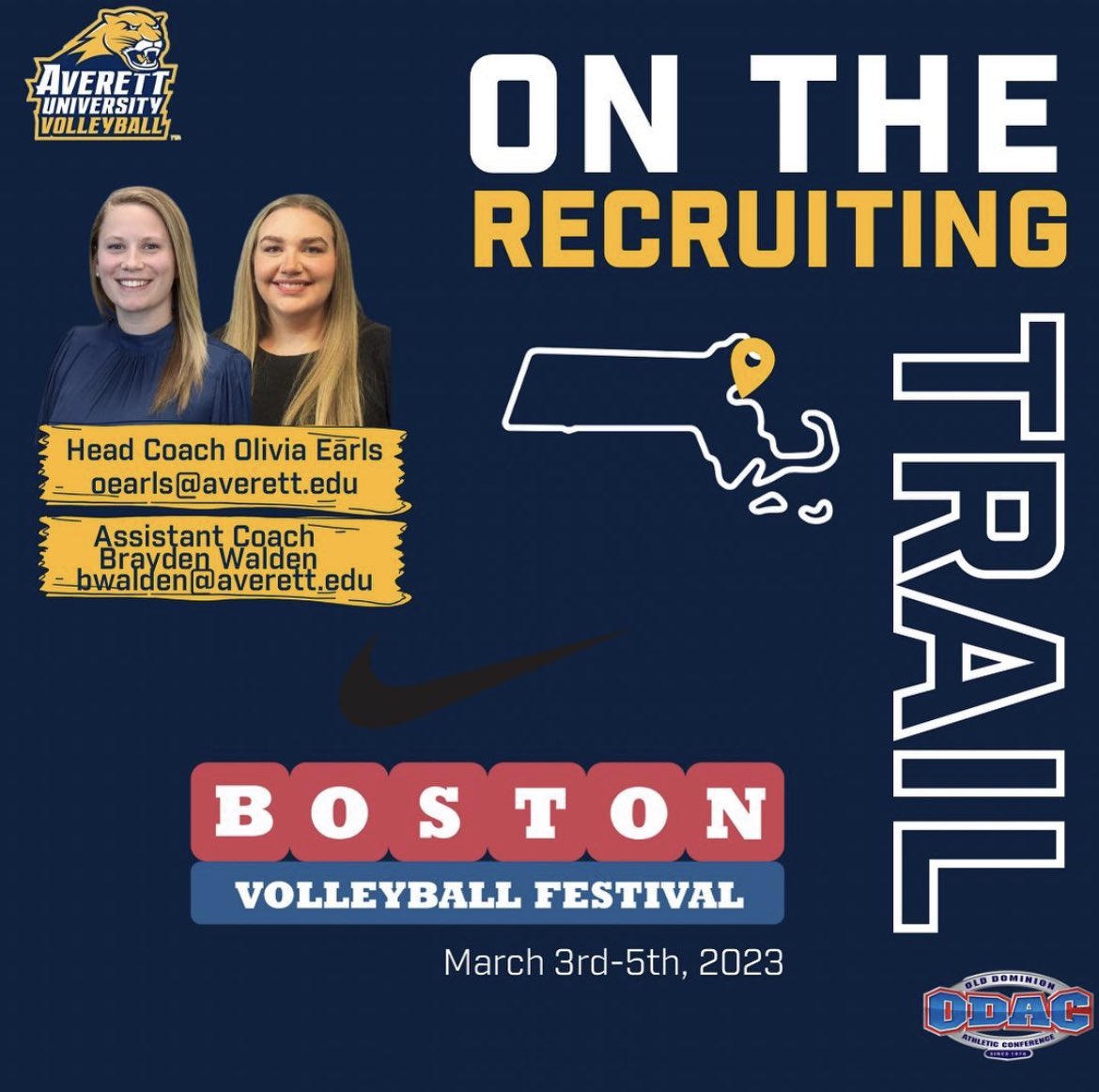 Coach Olivia &amp; Coach Brayden are on the recruiting trail this weekend in 
📍Boston, MA 
 
Future Cougars, let us know if you are here 🏐