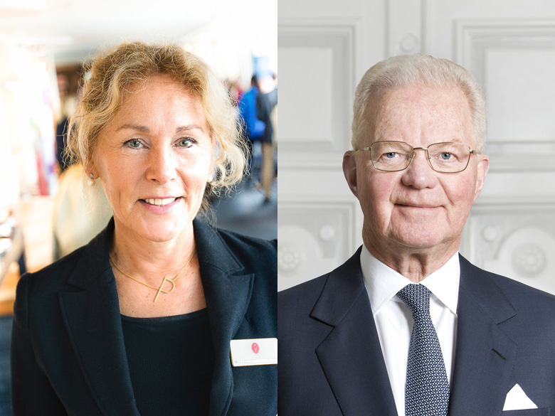 Wilhelmina Hoffman, specialist inom geriatrisk medicin på <a href="/demenscentrum/">SvensktDemenscentrum</a>, och näringslivsprofilen Fredrik Lundberg, utsedda till hedersdoktorer vid Karolinska Institutet. nyheter.ki.se/wilhelmina-hof…