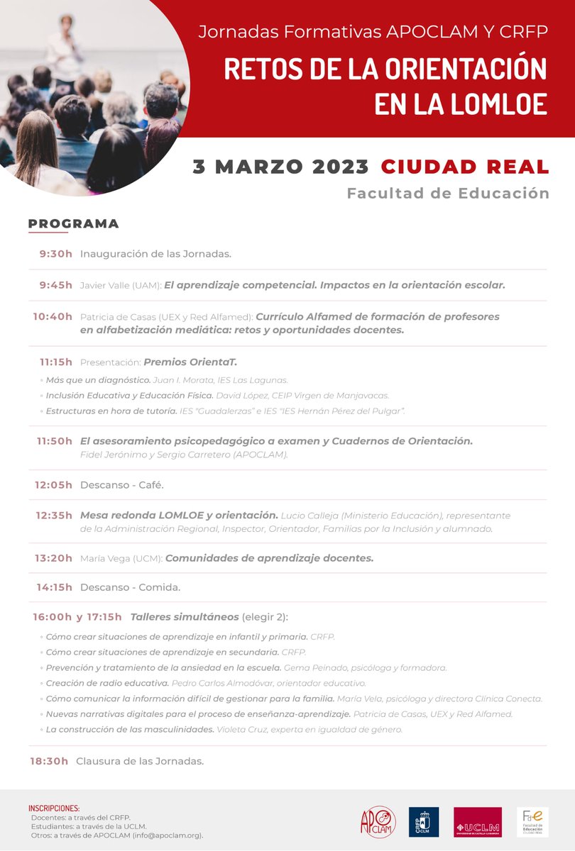 APOCLAM (@apoclam) on Twitter photo Ya estamos celebrando nuestra jornada de formación sobre los retos de la orientación en la LOMLOE en colaboración con el <a href="/CRFPCLM/">Centro Regional de Formación del Profesorado</a>. Ya estamos celebrando nuestra jornada de formación sobre los retos de la orientación en la LOMLOE en colaboración con el <a href="/CRFPCLM/">Centro Regional de Formación del Profesorado</a>.