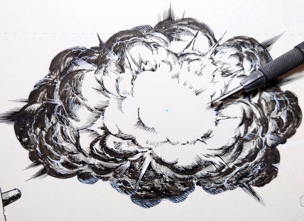 「下描ーき筆ペーンカリカーリホワイートばくはーつのペン入れ 」|ヨシカゲ　トリだったり　漫画家だったり。『口移しの魔女たち』3巻まで発売中（3巻は電子のみ）！のイラスト