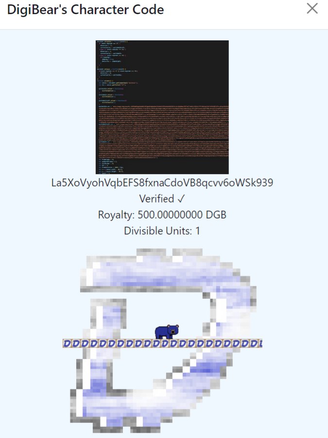 DigibyteZoo's tweet photo. Digibear's Character Code is up for Auction on @digiassetX
Unique 1 of 1 #digiasset that uses base64 sprite images and javascript code to animate and control #digibear with arrow keys to walk left and right, and jump.
#digibyte $DGB #digizoo https://t.co/2d9wFCla4X