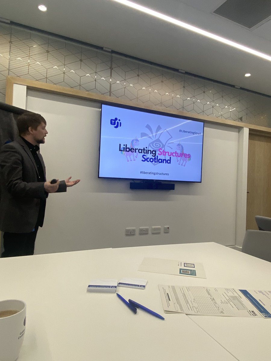 Gailnahped's tweet image. Jonathon kicking off the #AHPPEL development day day by introducing #LiberatingStructures and impromptu networking