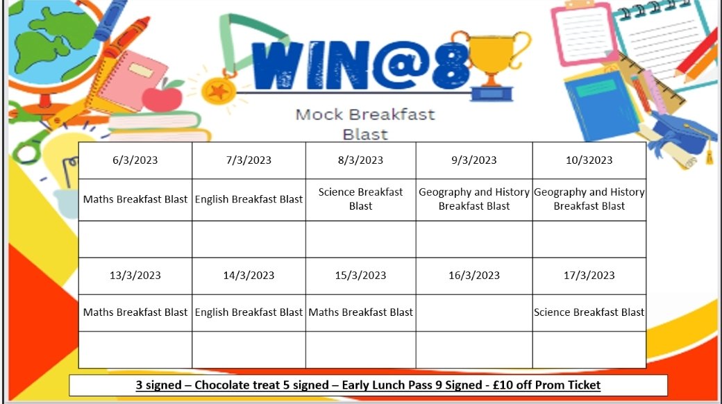 In preparation for your ROP's WIN@8 SESSIONS let's see you these sessions year 11 #makeitcount #revise #prizes