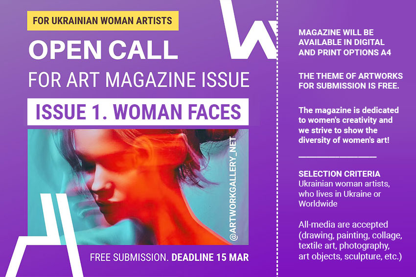 ArtworkGalleryM's tweet photo. OPEN CALL: Publication in the Artwork Magazine. Issue 1, Woman Faces
https://t.co/hyHRC6okUe

#artmagazine #womanartist #ukrainianartist #artpublication #opencall https://t.co/m0obp5Tws1
