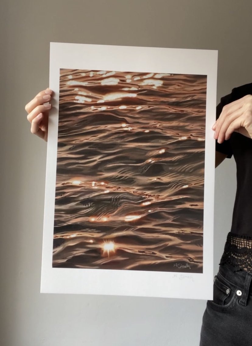 ASimethArt's tweet image. A3+ Print of my painting Tender Sway ✨ #artprint #waveart #waterscape