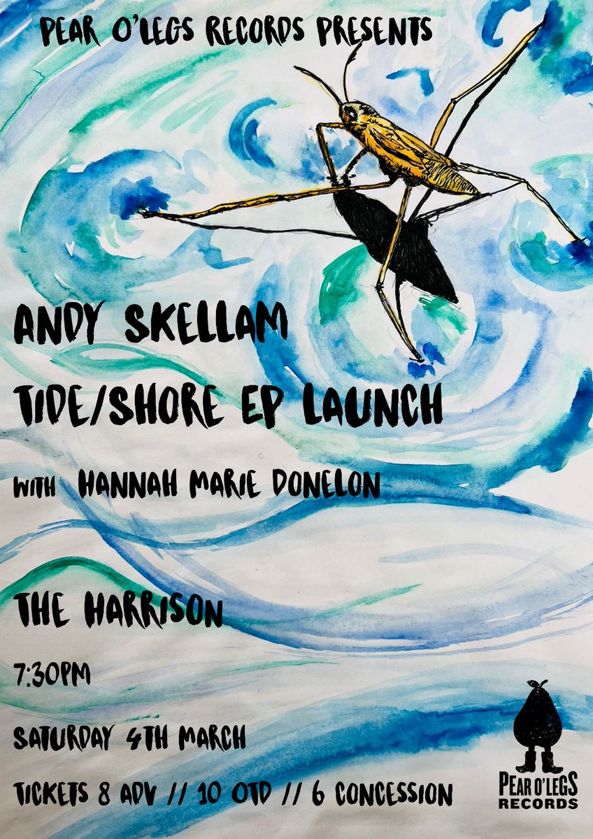 There's still tickets available for @AndySkellam gig tonight at @cafekinobristol Also for you Londoners, join us tomorrow at @TheHarrisonFolk with Andy and Hannah Donelon It'll be a beauty! Tickets pearolegs.com/events/andy-sk… #pondlife #Watercolour #folkmusic #londonfolk #folk