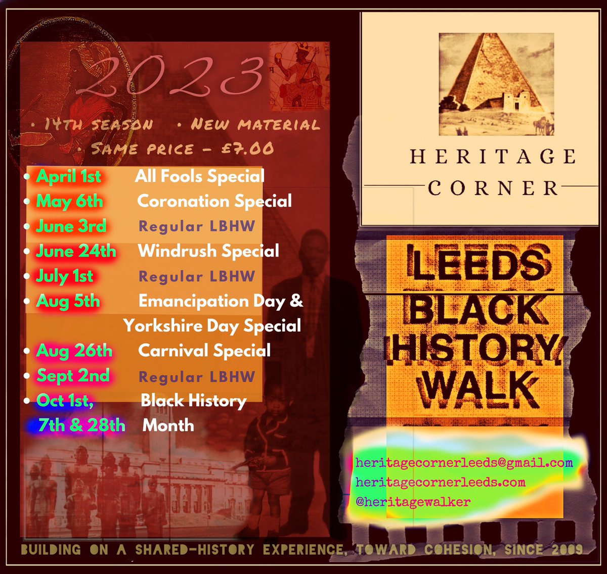 HeritageWalker's tweet image. Leeds Black History Walk, Season 14. 

There’s so much that’s great about Yorkshire, including rich African connections &amp;amp; contributions. Walk with us, in the footsteps of greatness, through a shared heritage. 
⭐️⭐️BOOK NOW⭐️⭐️ - limited places. eventbrite.co.uk/e/leeds-black-…
1/2