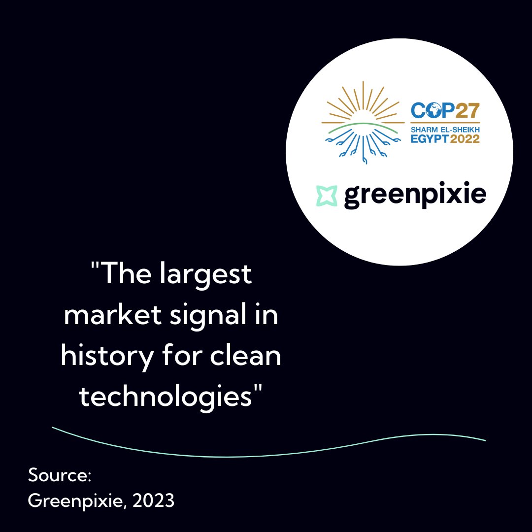 Greenpixie (@greenpixiehq) on Twitter photo Following our panel event at COP27 on cloud sustainability, we are releasing a report with our key reflections.
The need for climate technology to reach net zero is clear.
Sign up here to be the first to receive it: bit.ly/3Zk01AO Following our panel event at COP27 on cloud sustainability, we are releasing a report with our key reflections.
The need for climate technology to reach net zero is clear.
Sign up here to be the first to receive it: bit.ly/3Zk01AO