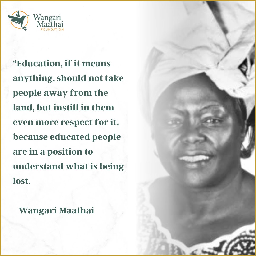 UNCCD's tweet photo. Today we celebrate #WangariMaathaiDay. The 1st African woman to win a #NobelPrize she dedicated her life to nature conservation and sustainability 💚 

And she truly believed that environmental education starts on the land, by planting a tree 🌳

📸 : @WangariMaathai #UNited4Land https://t.co/DK5mBYq9Tc