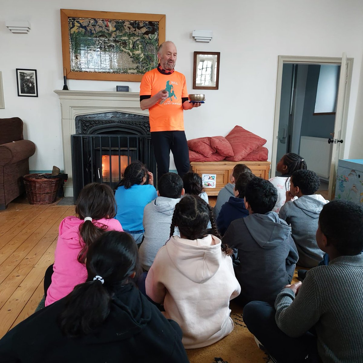 Last morning on the farm and the pupils are listening to a story teller. They have had a fabulous week, but are looking forward to seeing their families this afternoon! #adventures #storytelling #residential #timetocomehome