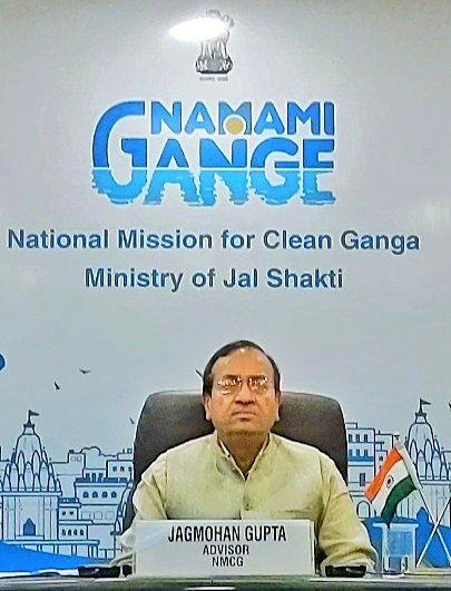 cleanganganmcg's tweet photo. Today Sh. Jagmohan Gupta, Advisor-NMCG addressed the webinar "Developing Tourism in Mission Mode" organised by @tourismgoi. While talking about #ArthGanga concept he highlighted steps #NamamiGange has taken such as #DolphinSafari #Ecotourism, #GangaAarti &amp; others along the ganga. https://t.co/WEMRVXAOEC
