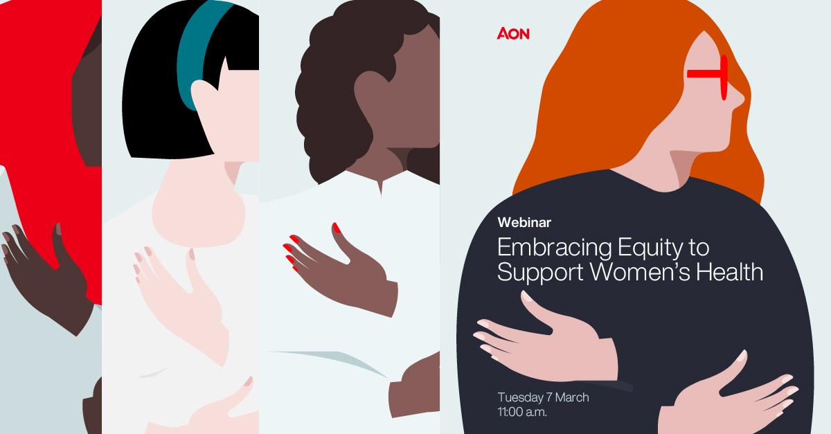 In the run up to #InternationalWomensDay join Aon &amp; digital health app <a href="/peppy_health/">Peppy</a> on 7 March, 11am for a webinar exploring common women’s health issues, and why an equitable approach needs to be taken to addressing them in the workplace. Register here: aon.io/41IBtDB