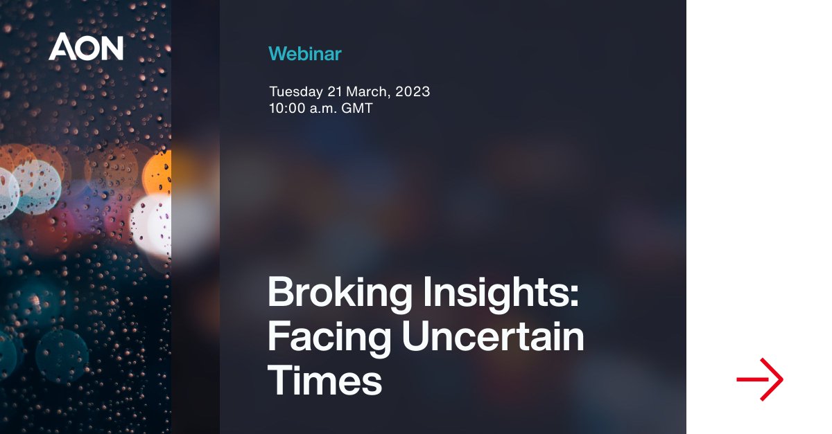Join Aon’s team of experts for a webinar on 21 March at 10am GMT to hear how pricing across the Group Insurance Market remains uncertain over the current state of health, future claims patterns and underwriter caution. Read more and register here: aon.io/41F4cZX
